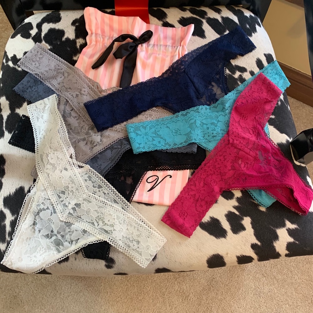 VICTORIA SECRETS NWOT LACE THONG PANTY SEVERAL COLORS SIZE LARGE PRICED …